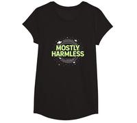 Barely Tolerable Mostly Harmless Cosmic Humor T-Shirt, Girls, Black, Large