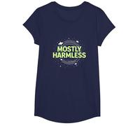 Barely Tolerable Mostly Harmless Cosmic Humor T-Shirt, Girls, Navy, Large