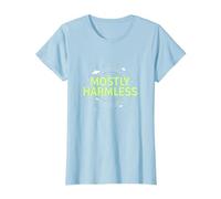 Barely Tolerable Mostly Harmless Cosmic Humor T-Shirt, Women, Baby Blue, L