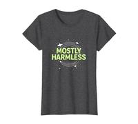 Barely Tolerable Mostly Harmless Cosmic Humor T-Shirt, Women, Dark Heather Grey, XL