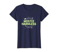Barely Tolerable Mostly Harmless Cosmic Humor T-Shirt, Women, Navy, XXL