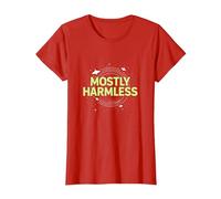 Barely Tolerable Mostly Harmless Cosmic Humor T-Shirt, Women, Red, XL