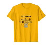 Barely Tolerable Personality Bear Humor Gift T-Shirt, Men, Bright Gold, XL