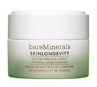 bareMinerals SKINLONGEVITY Butter Drench Restorative Rich Face Cream, 50g | Ultra-rich face moisturiser formulated with Mineral Herb Complex, shea butter, and ceramides deeply hydrates and soothes