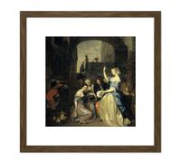 Barend Graat Prodigal Son Painting 8X8 Inch Square Wooden Framed Wall Art Print Picture with Mount Artery8 Brown One Size
