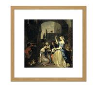 Barend Graat Prodigal Son Painting 8X8 Inch Square Wooden Framed Wall Art Print Picture with Mount Artery8 Light Oak One Size