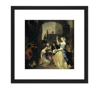 Barend Graat Prodigal Son Painting 8X8 Inch Square Wooden Framed Wall Art Print Picture with Mount Artery8 Black One Size