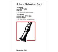 BARENREITER BACH J.S. - TRIOSONATE B-DUR (ORIGINAL G-DUR) FUR ZWEI BLOCKFLOTEN UND BASSO CONTINUO BWV 1039 Classical sheets Recorder