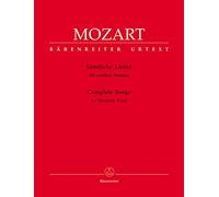 BARENREITER MOZART W.A. - COMPLETE SONGS - MIDDLE VOICE, PIANO Classical sheets Alto, piano