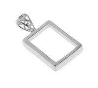 barenx 925 Sterling Silver Rectangle Shape Pendants Blanks Base Cabochons Charms Bezel