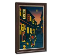 Bareronor A Walk in Osaka at Night Canvas Poster Bedroom Decor Landscape Office Room Decor Gift 24" L X 36" W