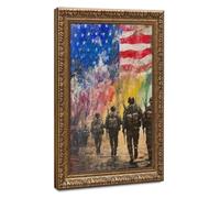 Bareronor American Warfare Abstract USA Canvas Poster Bedroom Decor Landscape Office Room Decor Gift 12" L X 18" W