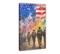 Bareronor American Warfare Abstract USA Canvas Poster Bedroom Decor Landscape Office Room Decor Gift 20" L X 30" W