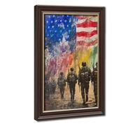 Bareronor American Warfare Abstract USA Canvas Poster Bedroom Decor Landscape Office Room Decor Gift 12" L X 18" W