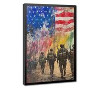 Bareronor American Warfare Abstract USA Canvas Poster Bedroom Decor Landscape Office Room Decor Gift 12" L X 18" W