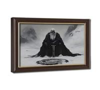 Bareronor Ancient Nordic Vigilance Viking Warrior Canvas Poster Bedroom Decor Landscape Office Room Decor Gift 16" L X 24" W