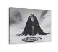 Bareronor Ancient Nordic Vigilance Viking Warrior Canvas Poster Bedroom Decor Landscape Office Room Decor Gift 16" L X 24" W