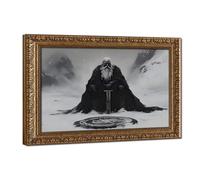 Bareronor Ancient Nordic Vigilance Viking Warrior Canvas Poster Bedroom Decor Landscape Office Room Decor Gift 24" L X 36" W