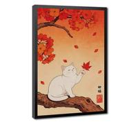 Bareronor Autumn Japanese-style Cats Canvas Poster for Office Decor Gift