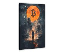 Bareronor Bitcoin Crypto Trading Canvas Poster for Dorm Room Decor Gift