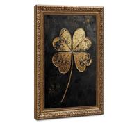 Bareronor Black Gold Abstract Clover Canvas Poster Bedroom Decor Landscape Office Room Decor Gift 16" L X 24" W
