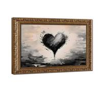 Bareronor Ebony Heart Amidst The Gale Canvas Poster Bedroom Decor Landscape Office Room Decor Gift 24" L X 36" W