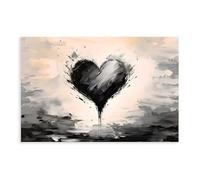 Bareronor Ebony Heart Amidst The Gale Canvas Poster Bedroom Decor Landscape Office Room Decor Gift 8" L X 12" W