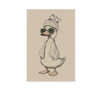 Bareronor Funny Duck Bathroom Canvas Poster Bedroom Decor Landscape Office Room Decor Gift 24" L X 36" W