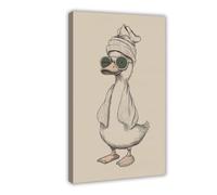 Bareronor Funny Duck Bathroom Canvas Poster Bedroom Decor Landscape Office Room Decor Gift 8" L X 12" W