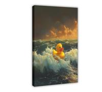 Bareronor Funny Duck Bathroom Vintage Canvas Poster Bedroom Decor Landscape Office Room Decor Gift 24" L X 36" W