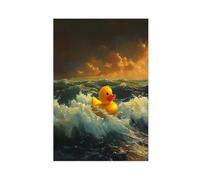 Bareronor Funny Duck Bathroom Vintage Canvas Poster Wall Art Decor Print Picture Paintings for Living Room Bedroom Decoration 20" L X 30" W