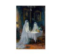 Bareronor Ghosts Having Dinner Canvas Poster Bedroom Decor Landscape Office Room Decor Gift 8" L X 12" W