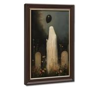 Bareronor Gothic Ghost Cemetery Canvas Poster Bedroom Decor Landscape Office Room Decor Gift 24" L X 36" W
