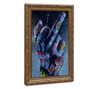Bareronor Graffiti Rude Middle Finger Canvas Poster Bedroom Decor Landscape Office Room Decor Gift 12" L X 18" W
