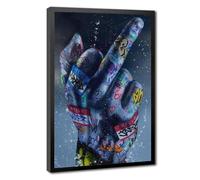 Bareronor Graffiti Rude Middle Finger Canvas Poster Bedroom Decor Landscape Office Room Decor Gift 16" L X 24" W