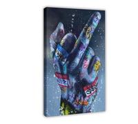 Bareronor Graffiti Rude Middle Finger Canvas Poster Bedroom Decor Landscape Office Room Decor Gift 24" L X 36" W
