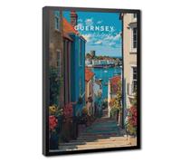 Bareronor Guernsey Channel Islands Harbour Canvas Poster Bedroom Decor Landscape Office Room Decor Gift 24" L X 36" W