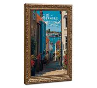 Bareronor Guernsey Channel Islands Harbour Canvas Poster Wall Art Decor Print Picture Paintings for Living Room Bedroom Decoration 24" L X 36" W