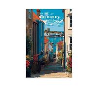 Bareronor Guernsey Channel Islands Harbour Canvas Poster Wall Art Decor Print Picture Paintings for Living Room Bedroom Decoration 24" L X 36" W