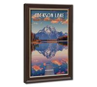 Bareronor Jackson Lake Canvas Poster for Living Room Decor Gift