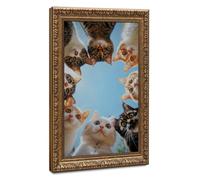 Bareronor Let's All Gather Round to Watch The Abstract Cat Canvas Poster Bedroom Decor Landscape Office Room Decor Gift 20" L X 30" W