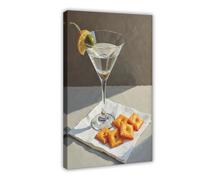Bareronor Martini And Cheese Crackers Canvas Poster Bedroom Decor Landscape Office Room Decor Gift 24" L X 36" W