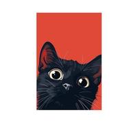 Bareronor Mischievous Cartoon Cat Canvas Poster Bedroom Decor Landscape Office Room Decor Gift 16" L X 24" W
