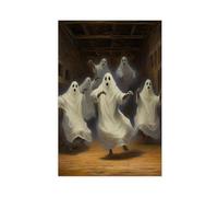 Bareronor Partying Ghosts Canvas Poster Bedroom Decor Landscape Office Room Decor Gift 16" L X 24" W