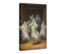 Bareronor Partying Ghosts Canvas Poster Bedroom Decor Landscape Office Room Decor Gift 20" L X 30" W