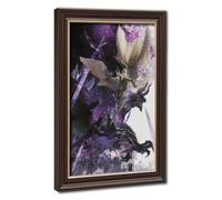 Bareronor Purple White Dragon Duel Canvas Poster Wall Art Decor Print Picture Paintings for Living Room Bedroom Decoration 8" L X 12" W
