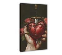 Bareronor Sacred Heart Gothic Canvas Poster Bedroom Decor Landscape Office Room Decor Gift 20" L X 30" W
