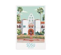 Bareronor San Diego State University Canvas Poster for Dorm Room Decor Gift