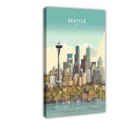 Bareronor Seattle Washington Travel Canvas Poster for Home Decor Gift