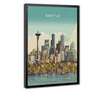 Bareronor Seattle Washington Travel Canvas Poster for Office Decor Gift